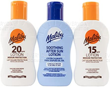 Malibu Sun Protection Travel Set 100ml SPF15 Lotion + 100ml SPF20 Lotion + 100ml Soothing After Sun Lotion + Bag