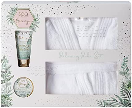 Style & Grace Spa Botanique Relaxing Bath Robe Gift Set Eco Packaging 120ml Body Butter + 50ml Body Lotion + 1 Bath Robe