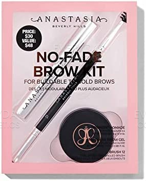 Anastasia Beverly Hills No-Fade Brow Kit 4g Dipbrow Pomade + 2.5ml Mini Clear Brow Gel + Brush