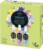 Yardley Miniature Fragrance Mist Gift Set 50ml Blossom & Peach Fragrance Mist + 50ml Freesia & Bergamot Fragrance Mist + 50ml Bluebell & Sweet Pea Fragrance Mist