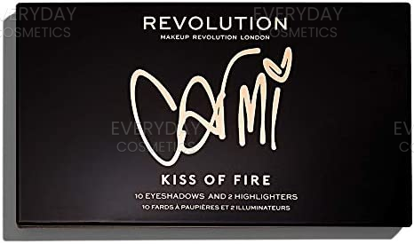 Makeup Revolution x Carmi Kiss On Fire Makeup Palette 10 x 2g Eyeshadow + 2 x 3.5g Highlighter