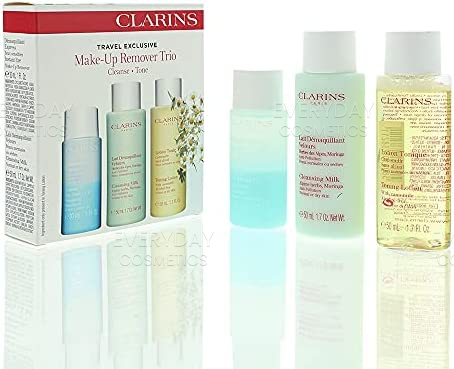 Clarins Make Up Removal Trio 30ml Instant Eye Make Up Remover + 50ml Cleansing Milk + 50ml Toning Lotion