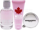 DSquared² Wood For Her X-mas21 Gift Set 100ml EDT + 100ml Shower Gel + Wallet