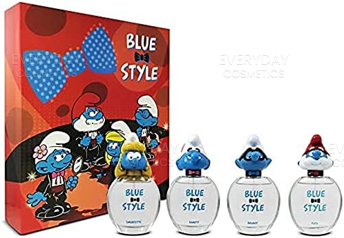 The Smurfs Blue Style Gift Set 4 x 50ml EDT Spray - Papa + Clumsy + Smurfette + Brainy