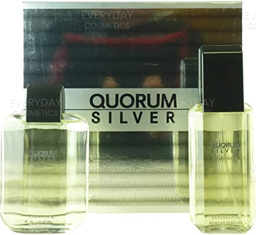 Antonio Puig Quorum Silver Gift Set 100ml EDT + 100ml Aftershave