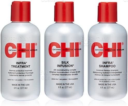 CHI Infra Trio Gift Set 177ml Infra Shampoo + 177ml Infra Treatment + 177ml Silk Infusion