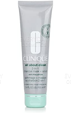 Clinique All About Clean 2-in-1 Anti-Pollution Charcoal Mask & Scrub 100ml