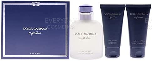 Dolce & Gabbana Light Blue Pour Homme Gift Set 125ml EDT + 50ml Aftershave Balm + 50ml Shower Gel