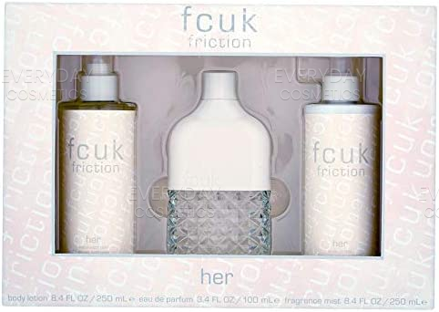 FCUK Friction Her Gift Set 100ml EDT + 250ml Body Lotion + 250ml Fragrance Mist