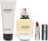 Givenchy L'Interdit Gift Set 80ml EDP + 75ml Body Lotion + 1.5g Le Rouge Lipstick - 333 L'Interdit