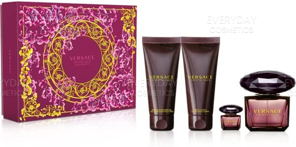 Versace Crystal Noir Gift Set 90ml EDT + 100ml Body Lotion + 100ml Shower Gel + 5ml EDT