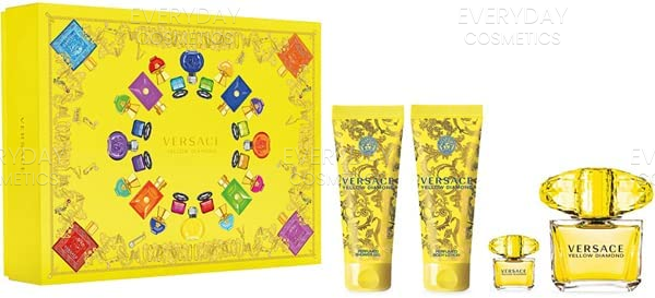 Versace Yellow Diamond Gift Set 90ml EDT + 100ml Body Lotion + 100ml Shower Gel + 5ml EDT